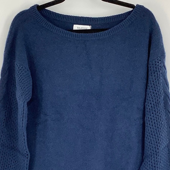 NEW! NAADAM Size Small Open Cable Tunic Dress Cashmere Blue $395 MSRP J6-19 - Picture 5 of 13